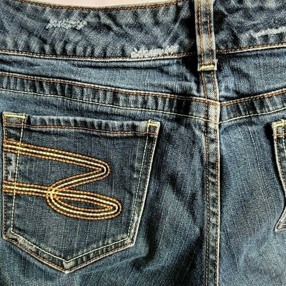 Seven7 Skinny Jeans Size 30 30X28 Blue Lightly Distressed Stretch Denim - Picture 8 of 11